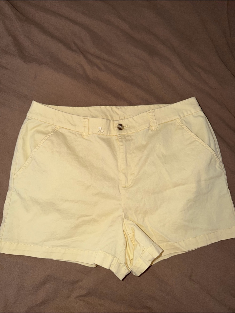 Maison Jules Pale Yellow Cotton Bermuda Shorts